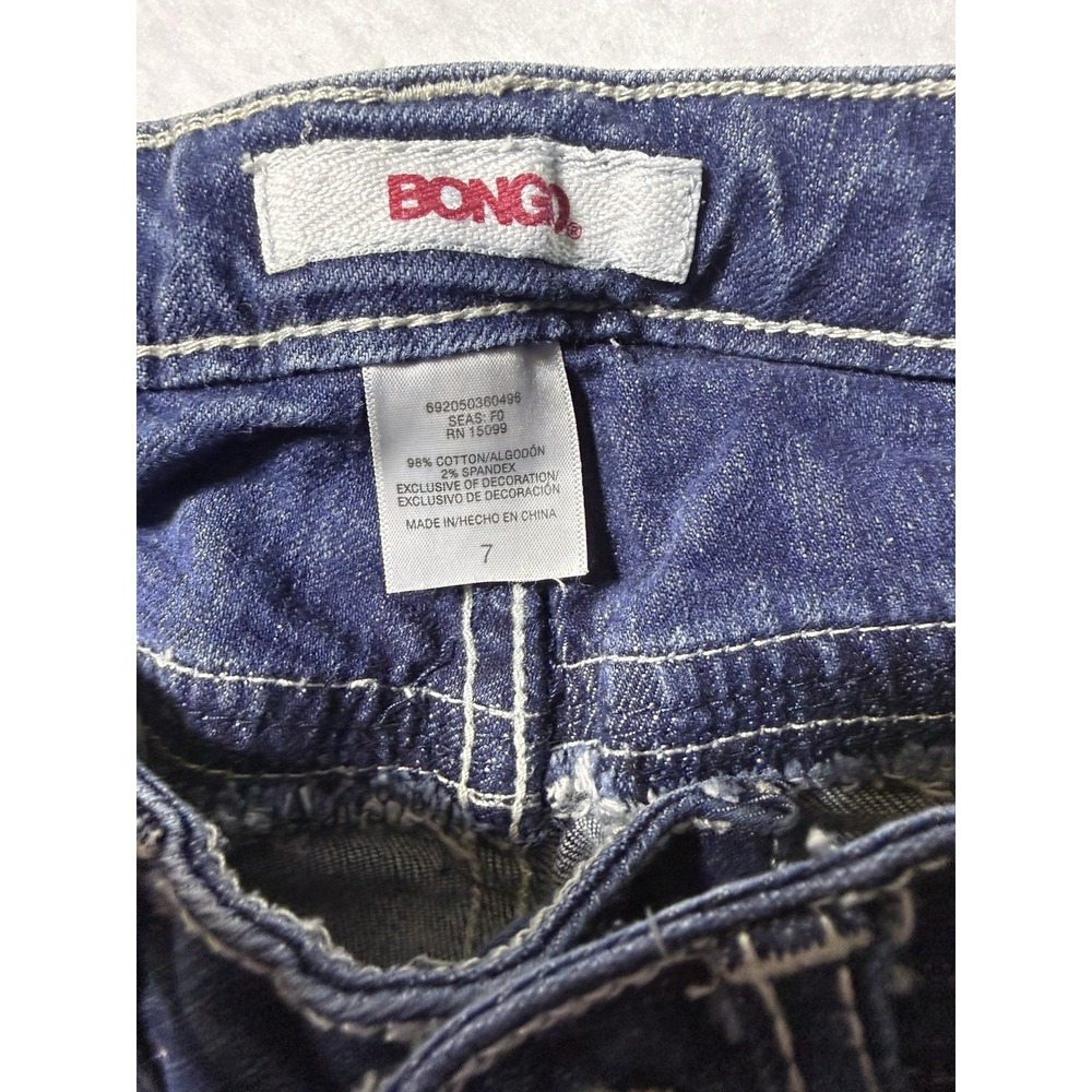 BONGO Womens Size 7 Bootcut Jeans Blue Stretch Denim Embellished Pocket Y2K - Picture 6 of 13